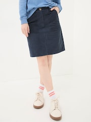 FatFace Chesil Dark Navy Cord Skirt - Image 4 of 6