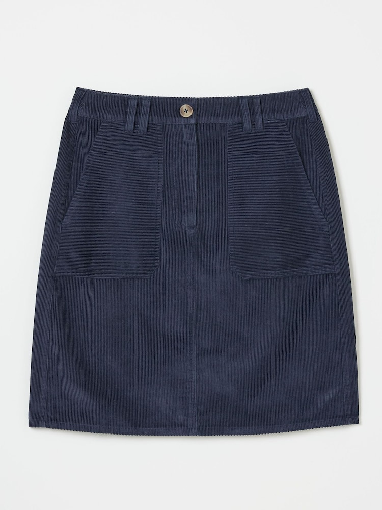 FatFace Chesil Dark Navy Cord Skirt - Image 6 of 6