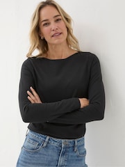 FatFace Bree Black T-Shirt - Image 1 of 4