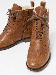FatFace Anwen Brown Brogue Ankle Boots - Image 3 of 3