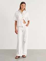 JAG White Carrie Denim Short Sleeve Shirt - Image 1 of 6