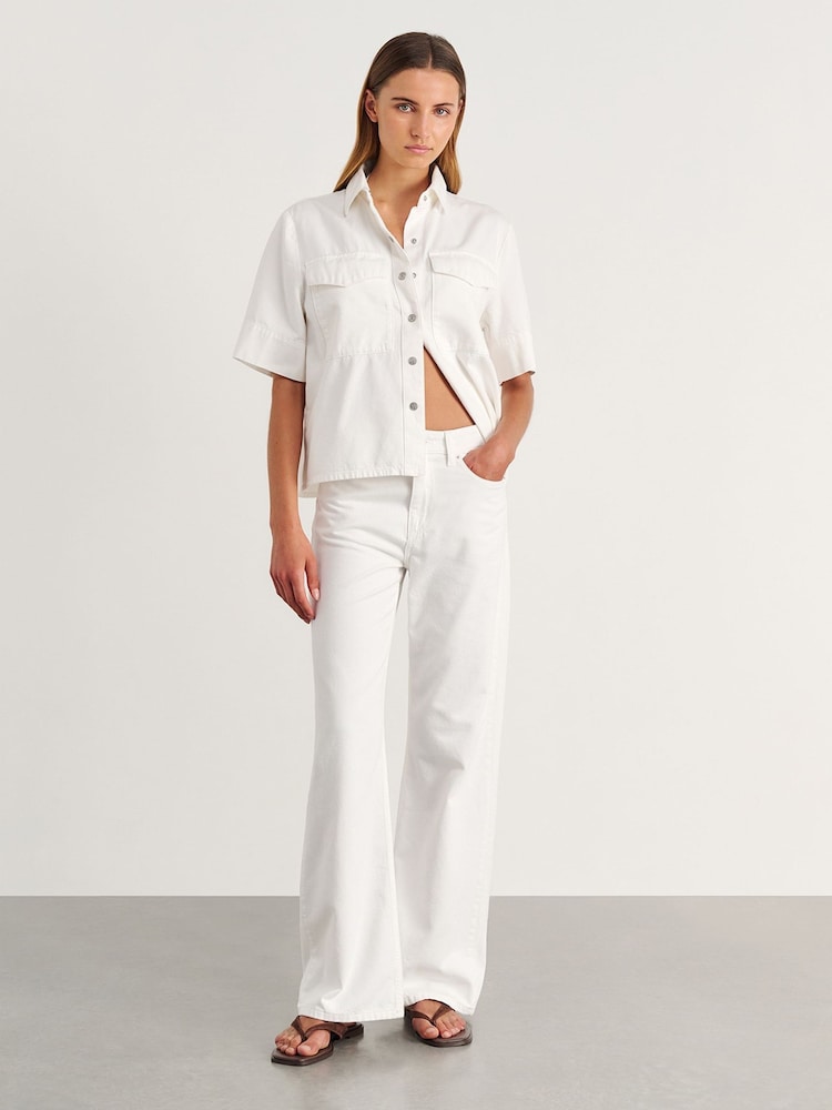 JAG White Carrie Denim Short Sleeve Shirt - Image 1 of 6