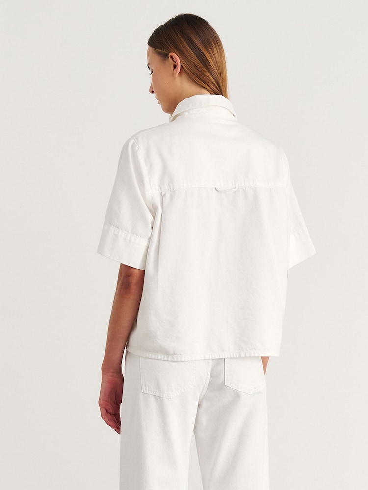 JAG White Carrie Denim Short Sleeve Shirt - Image 2 of 6