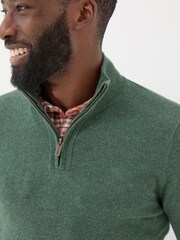 FatFace Rye Dark Green Half-Neck Jumper - Image 3 of 5