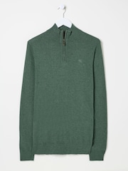 FatFace Rye Dark Green Half-Neck Jumper - Image 5 of 5