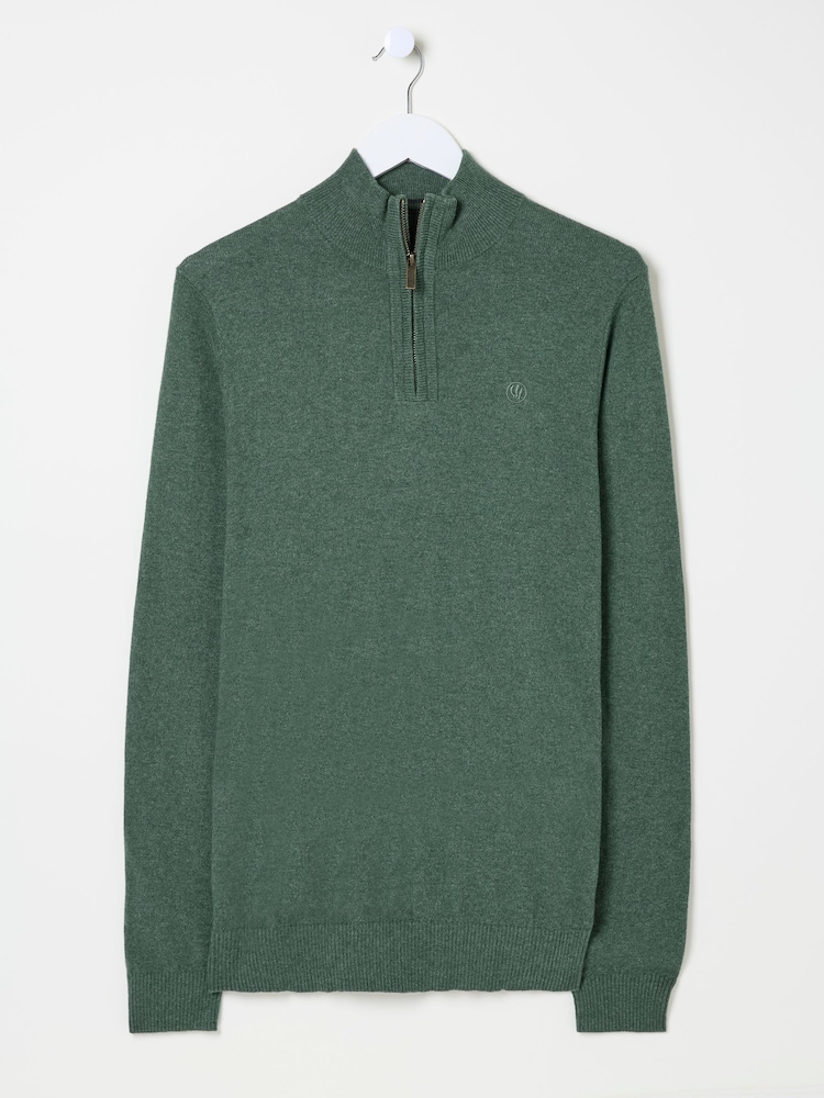 FatFace Rye Dark Green Half-Neck Jumper - Image 5 of 5