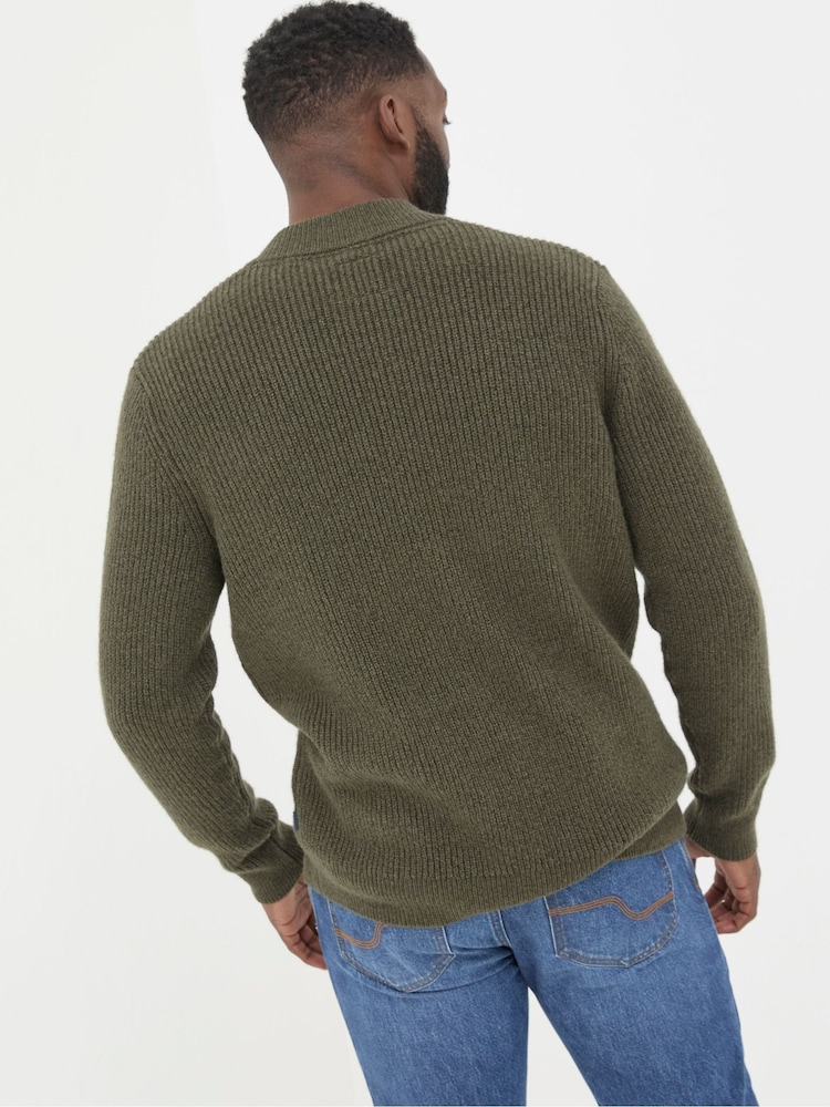 FatFace Khaki Green Knitted Bomber Cardigans - Image 1 of 5 FatFace Khaki Green Knitted Bomber Cardigans - Image 1 of 5