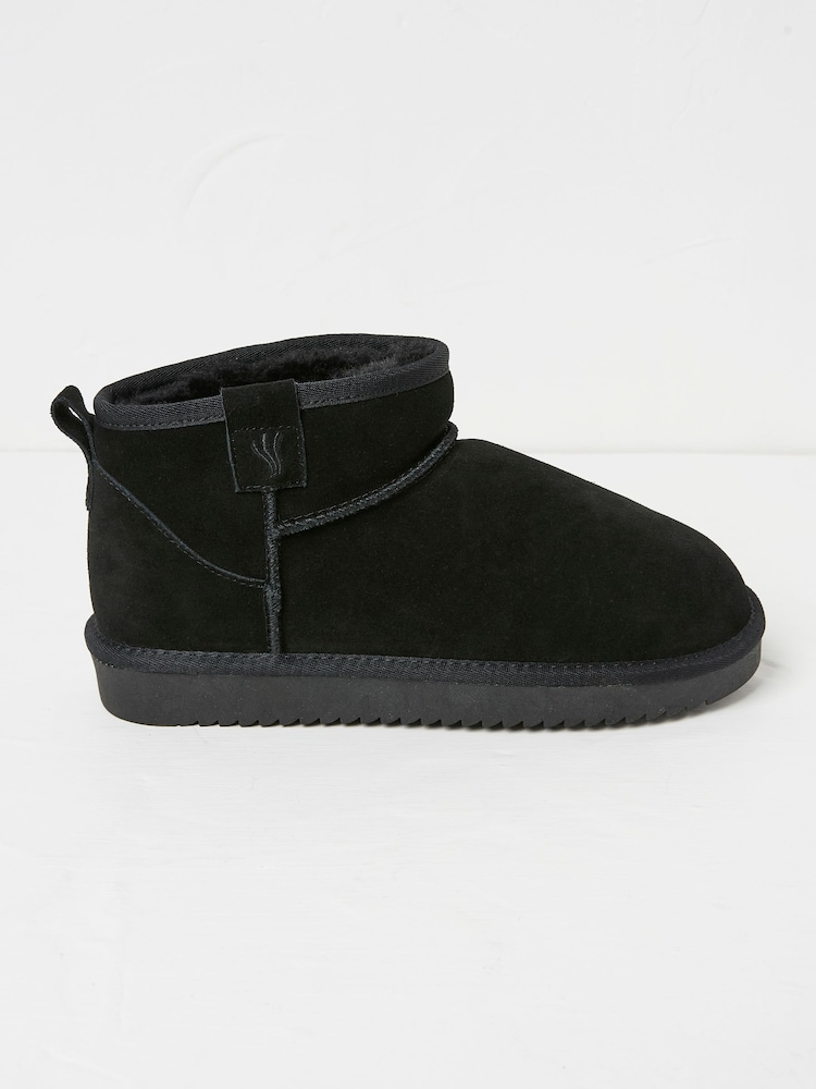 FatFace Maeve Black Mini Boot Slippers - Image 1 of 3