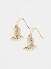 FatFace Gold Tone Cowboy Boot Earrings - Image 1 of 2