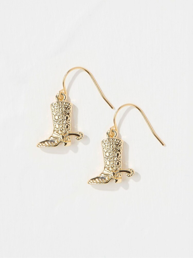 FatFace Gold Tone Cowboy Boot Earrings - Image 1 of 2 FatFace Gold Tone Cowboy Boot Earrings - Image 1 of 2