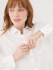 FatFace Olivia White 100% Cotton Shirt - Image 3 of 6