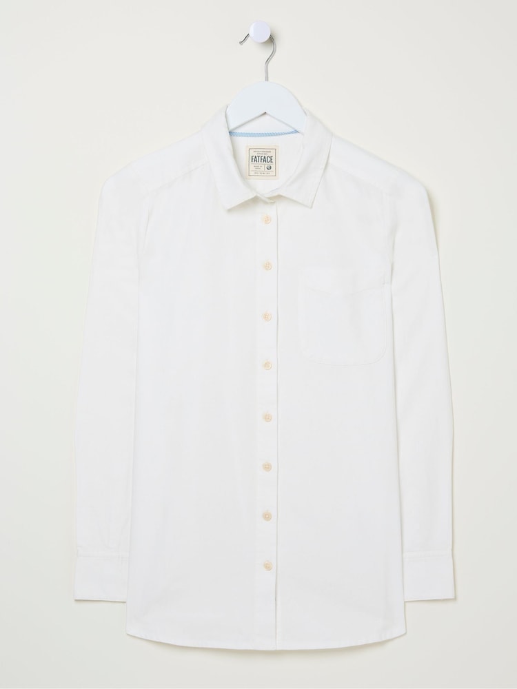 FatFace Olivia White 100% Cotton Shirt - Image 6 of 6