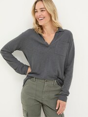 FatFace Paige Grey Jersey Shirt - Image 1 of 6