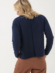 FatFace Grace Navy Cotton Cashmere Blend Cardigan - Image 2 of 5