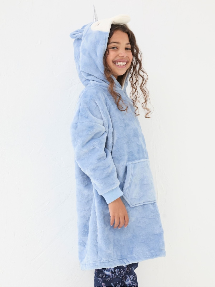 FatFace Blue Unicorn Oversized Hoodie - Image 1 of 5