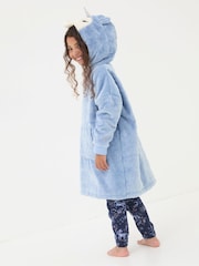 FatFace Blue Unicorn Oversized Hoodie - Image 2 of 5