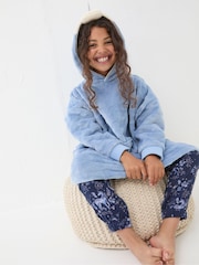 FatFace Blue Unicorn Oversized Hoodie - Image 3 of 5