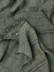 FatFace Khaki Green Textured Lightweight Scarf - Image 2 of 2