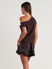JAG Brown Arden Off Shoulder Knit Jumper - Image 3 of 4