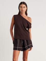 JAG Brown Arden Off Shoulder Knit Jumper - Image 4 of 4