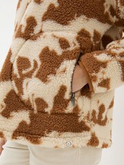 FatFace Parker Brown Horse Print Half Neck Fleece - Image 6 of 7