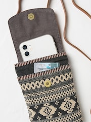 FatFace Evie Black Woven Phone Bag - Image 2 of 2