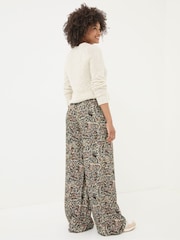FatFace Ines Cream Paisley Wide Leg Trousers - Image 2 of 5