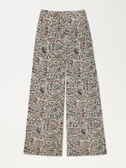 FatFace Ines Cream Paisley Wide Leg Trousers - Image 5 of 5