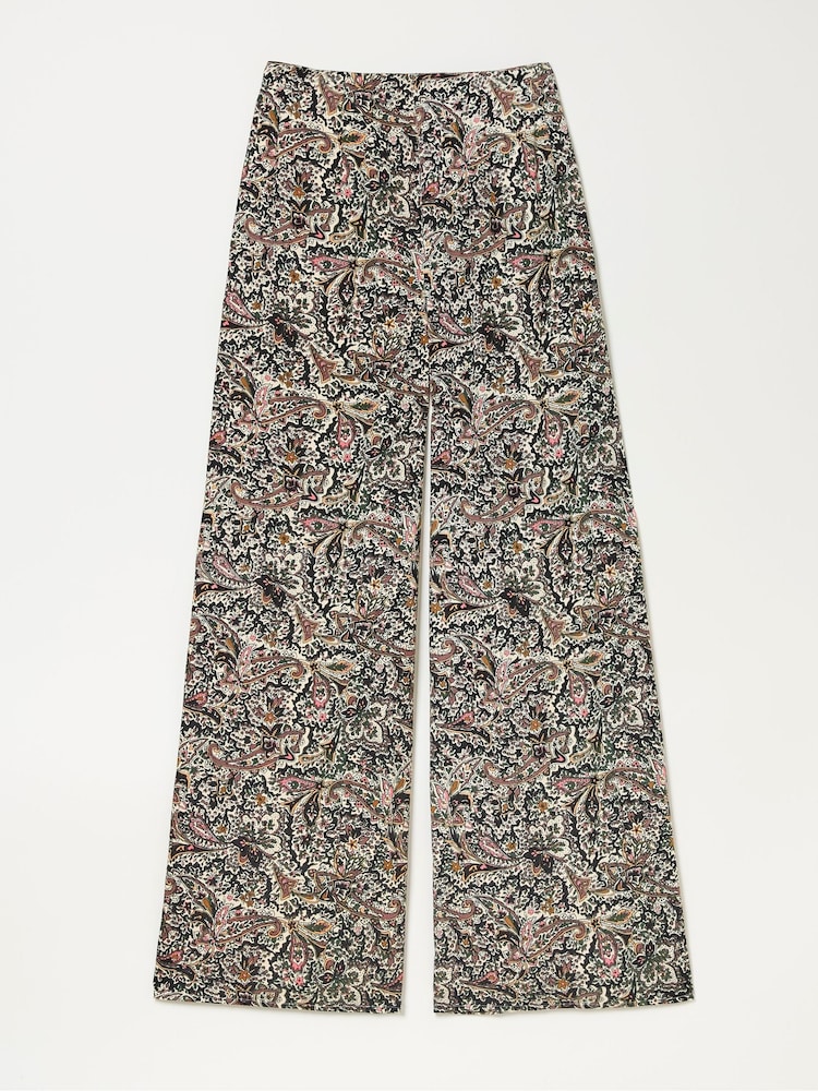 FatFace Ines Cream Paisley Wide Leg Trousers - Image 5 of 5