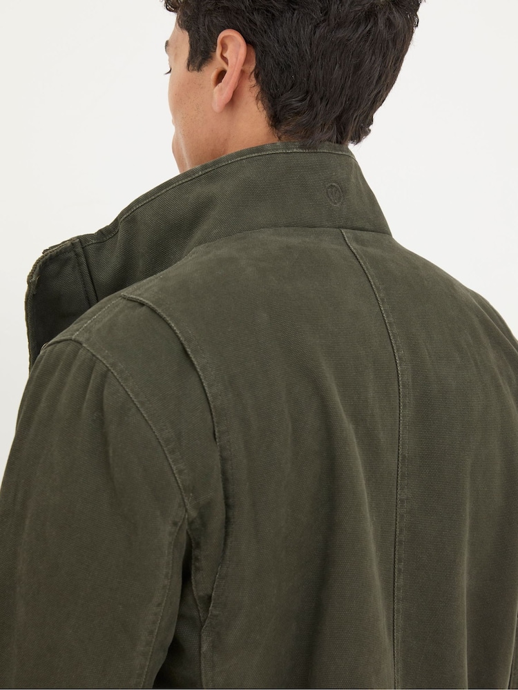 FatFace Wardley Green Canvas Jacket - Image 2 of 7