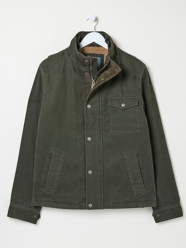 FatFace Wardley Green Canvas Jacket - Image 7 of 7