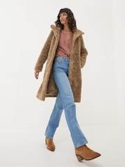 FatFace Catie Natural Teddy Coat - Image 4 of 6