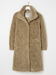 FatFace Catie Natural Teddy Coat - Image 6 of 6