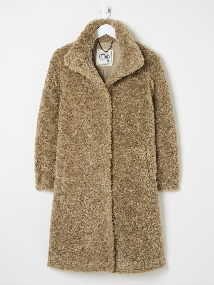 FatFace Catie Natural Teddy Coat - Image 6 of 6