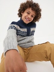 FatFace Grey Half Neck Jumper - Image 3 of 5