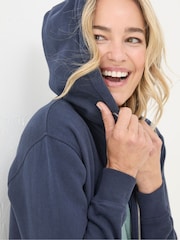 FatFace Amy Blue Navy Zip Through Hoodie - Image 2 of 4