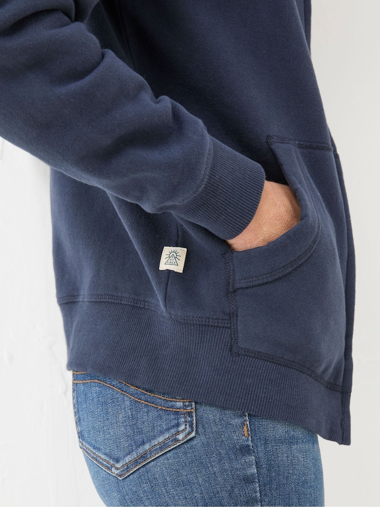 FatFace Amy Blue Navy Zip Through Hoodie - Image 3 of 4