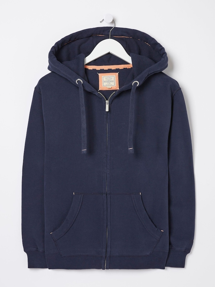 FatFace Amy Blue Navy Zip Through Hoodie - Image 4 of 4