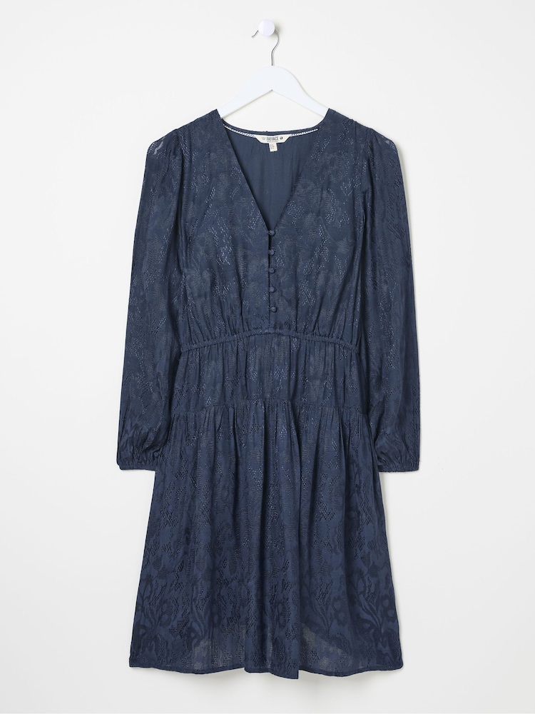 FatFace Gail Blue Detail Dress - Image 6 of 6