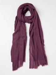 FatFace Plum Purple Textured Lightweight Scarf - Image 1 of 2