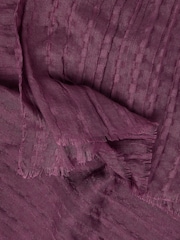 FatFace Plum Purple Textured Lightweight Scarf - Image 2 of 2
