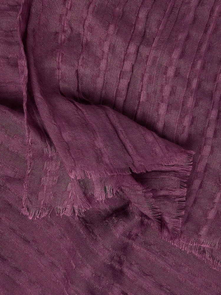 FatFace Plum Purple Textured Lightweight Scarf - Image 2 of 2