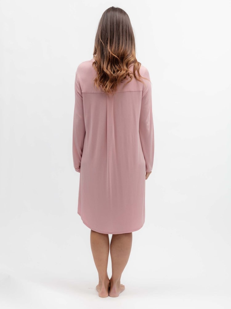 Nora Rose Pink Jersey Lace Trim Nighties - Image 2 of 3 Nora Rose Pink Jersey Lace Trim Nighties - Image 2 of 3