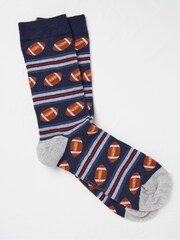 FatFace Blue Rugby Men's Socks 1 Pack - Image 1 of 2