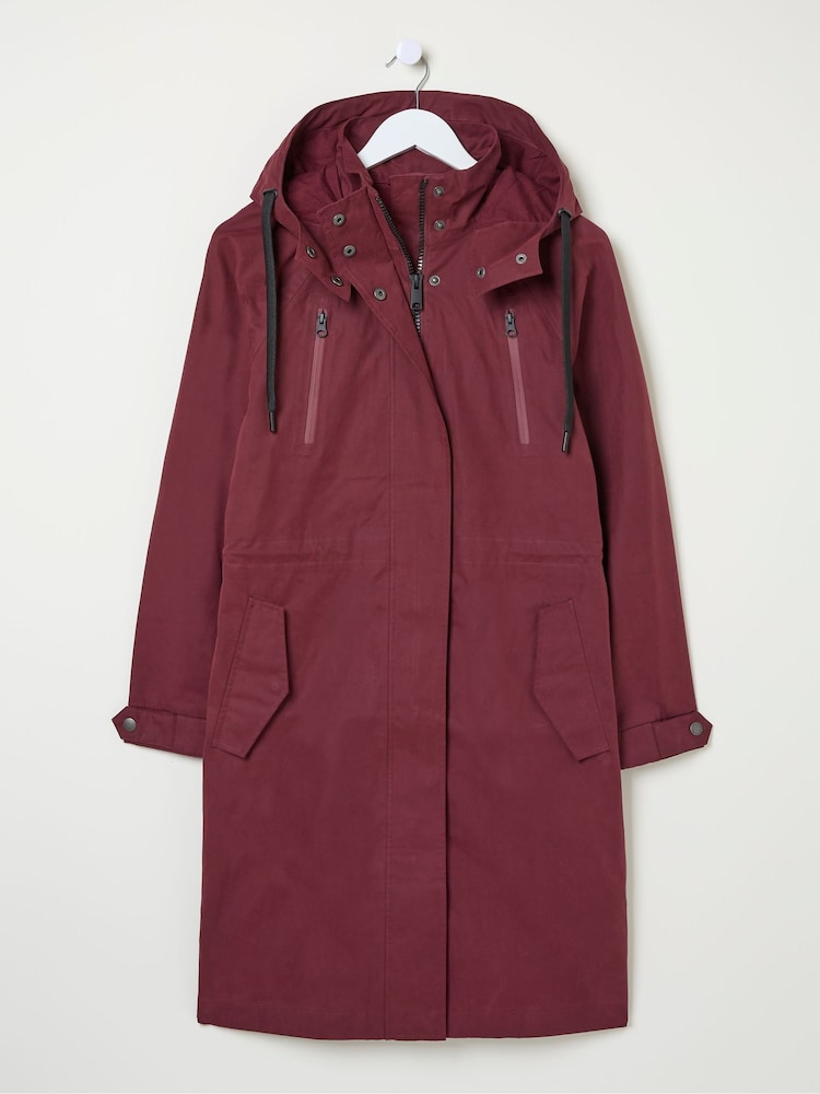 FatFace Juno Red Waterproof Long Coat - Image 5 of 5