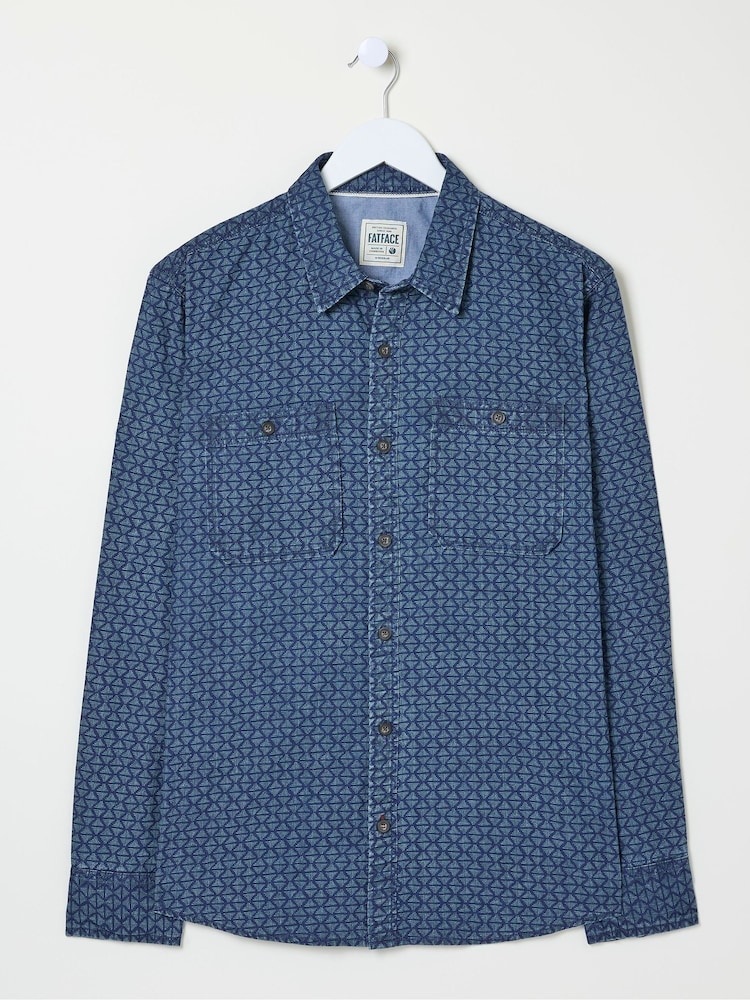 FatFace Geo Blue Print Shirt - Image 5 of 5