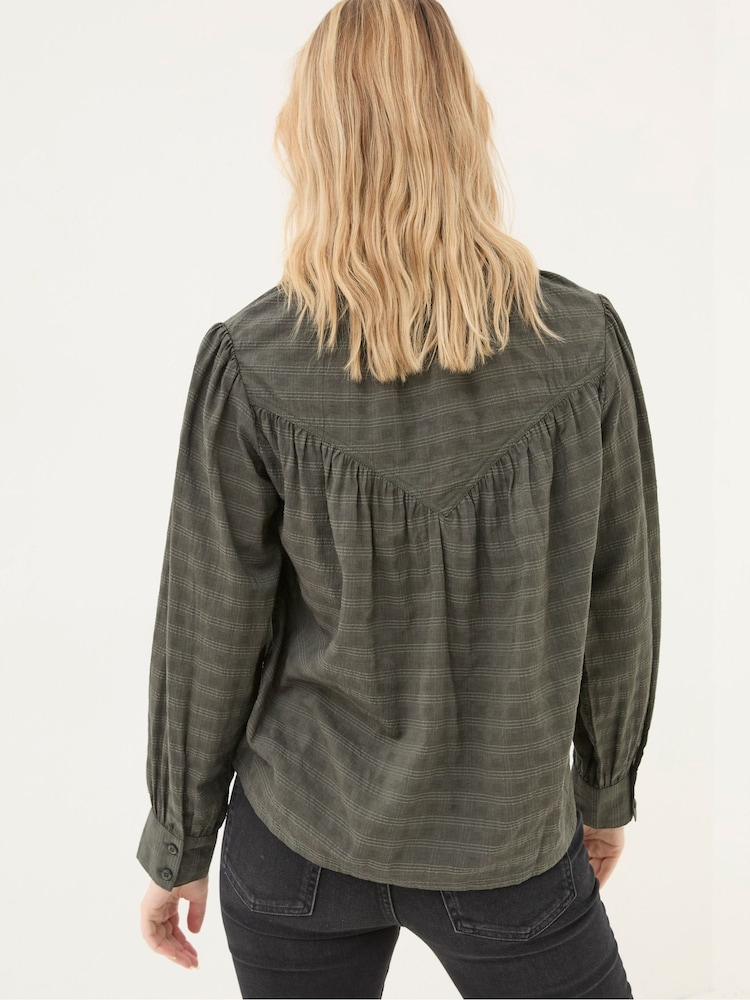 FatFace Mathilde Khaki Green Blouse - Image 2 of 5