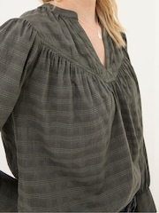 FatFace Mathilde Khaki Green Blouse - Image 4 of 5