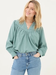 FatFace Mathilde Teal Blue Blouse - Image 1 of 5