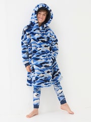 FatFace Camo Navy Blue Oversized Hoodie - Image 1 of 7